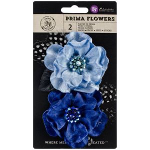 Kwiatki materiałowe Prima Marketing Plume Azure 2szt, 8cm